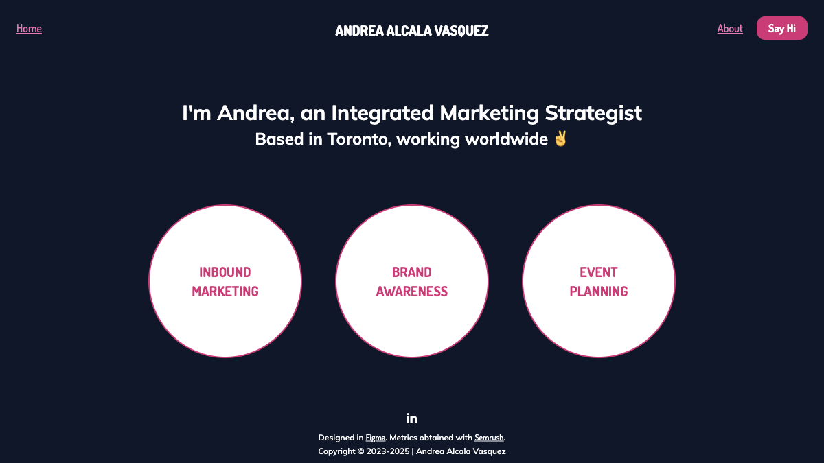 screenshot of alcalandrea.com